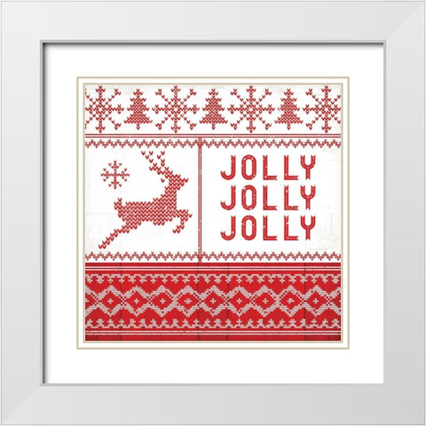 Nordic Christmas IV White Modern Wood Framed Art Print with Double Matting by Pugh, Jennifer