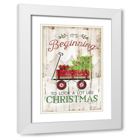 Its Beginning to Look A Lot Like White Modern Wood Framed Art Print with Double Matting by Pugh, Jennifer