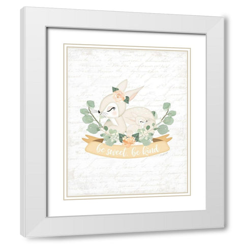 Sweet Little Bunny White Modern Wood Framed Art Print with Double Matting by Pugh, Jennifer
