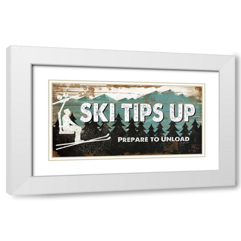 Ski Tips Up White Modern Wood Framed Art Print with Double Matting by Pugh, Jennifer