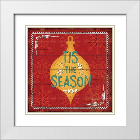 Tis the Season White Modern Wood Framed Art Print with Double Matting by Pugh, Jennifer