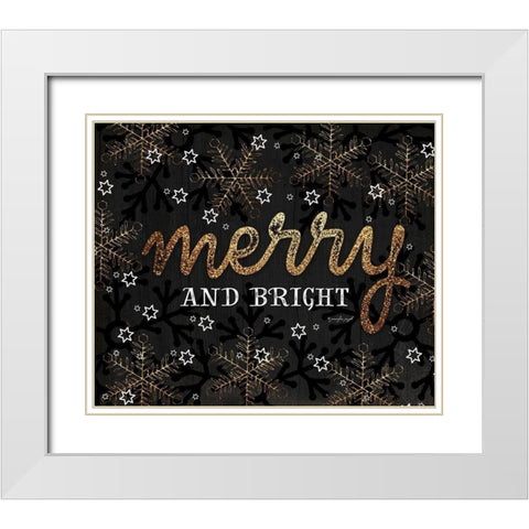 Merry White Modern Wood Framed Art Print with Double Matting by Pugh, Jennifer