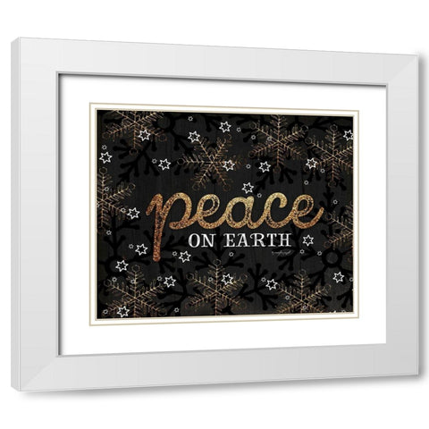 Peace White Modern Wood Framed Art Print with Double Matting by Pugh, Jennifer