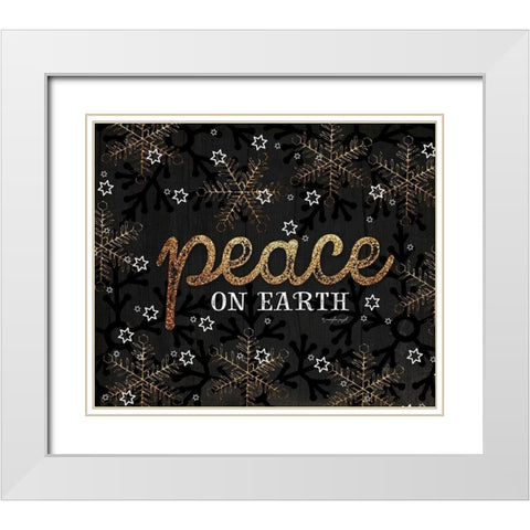 Peace White Modern Wood Framed Art Print with Double Matting by Pugh, Jennifer