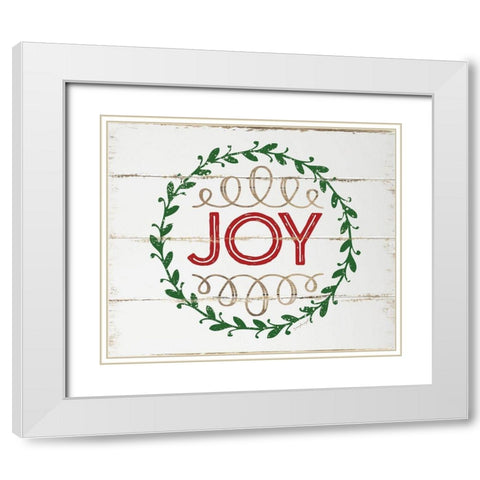 Joy White Modern Wood Framed Art Print with Double Matting by Pugh, Jennifer