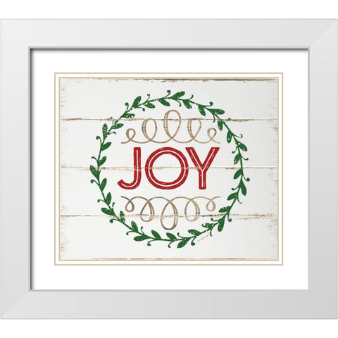 Joy White Modern Wood Framed Art Print with Double Matting by Pugh, Jennifer