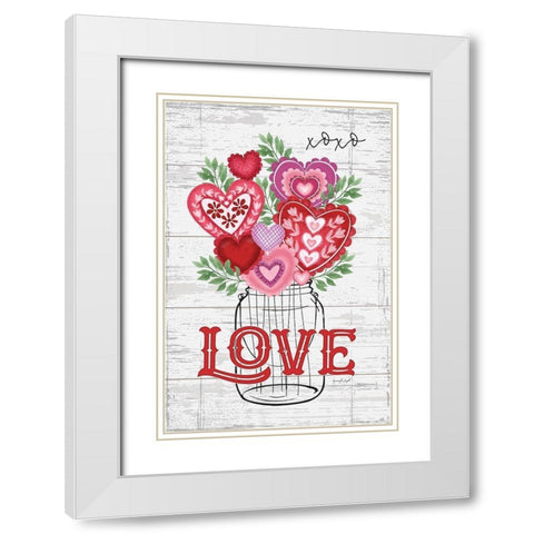 Love White Modern Wood Framed Art Print with Double Matting by Pugh, Jennifer