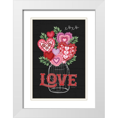 Love White Modern Wood Framed Art Print with Double Matting by Pugh, Jennifer