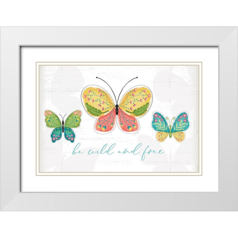 Be Wild and Free White Modern Wood Framed Art Print with Double Matting by Pugh, Jennifer