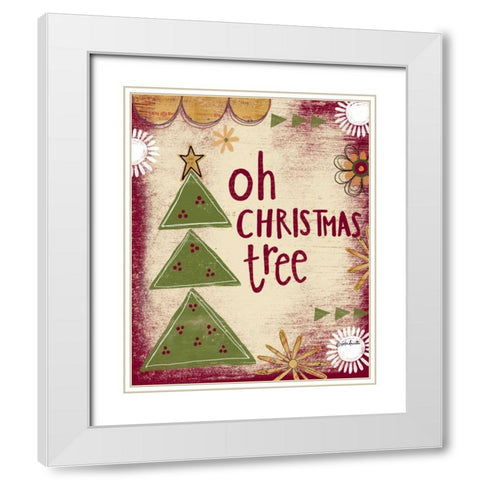 Oh Christmas Tree White Modern Wood Framed Art Print with Double Matting by Doucette, Katie