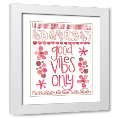 Good Vibes Only White Modern Wood Framed Art Print with Double Matting by Doucette, Katie