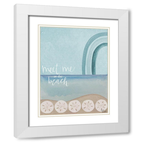 Meet Me at the Beach White Modern Wood Framed Art Print with Double Matting by Doucette, Katie