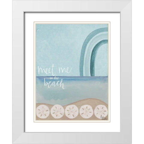 Meet Me at the Beach White Modern Wood Framed Art Print with Double Matting by Doucette, Katie