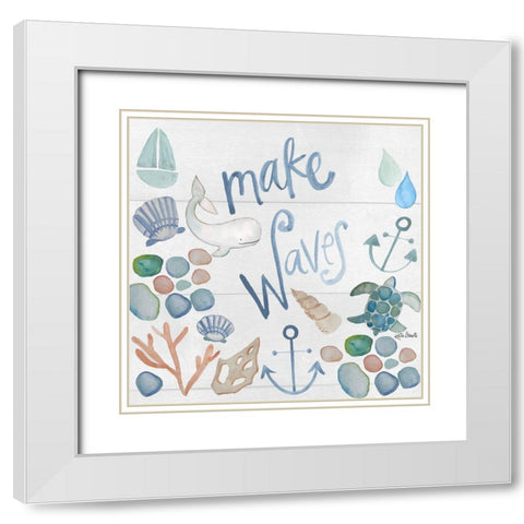 Make Waves White Modern Wood Framed Art Print with Double Matting by Doucette, Katie