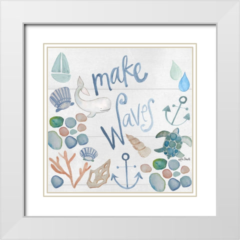 Make Waves White Modern Wood Framed Art Print with Double Matting by Doucette, Katie