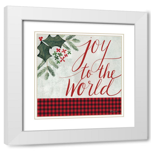 Joy to the World White Modern Wood Framed Art Print with Double Matting by Doucette, Katie