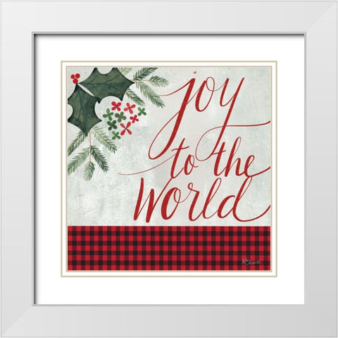 Joy to the World White Modern Wood Framed Art Print with Double Matting by Doucette, Katie