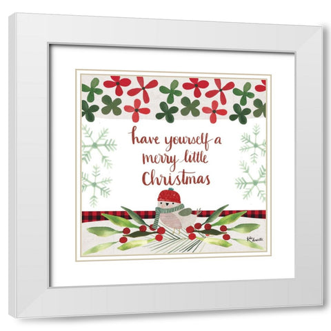 Merry Little Christmas White Modern Wood Framed Art Print with Double Matting by Doucette, Katie