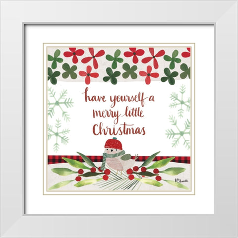 Merry Little Christmas White Modern Wood Framed Art Print with Double Matting by Doucette, Katie