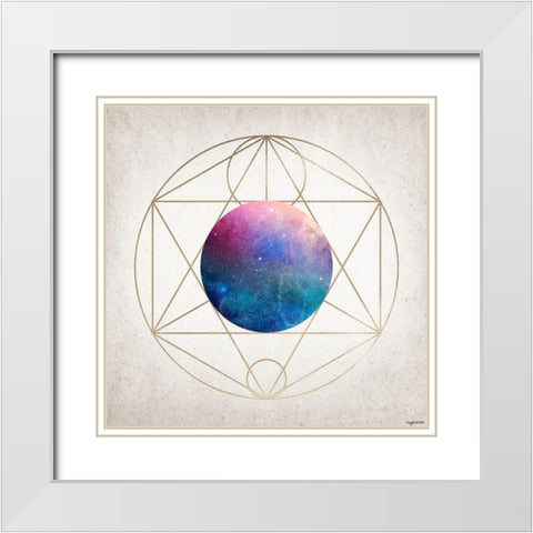 Geo Planet II White Modern Wood Framed Art Print with Double Matting by Brown, Kyra