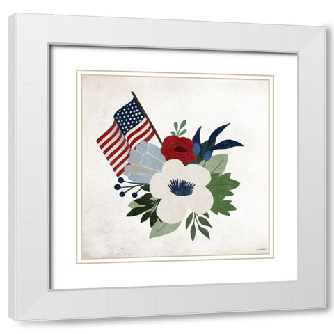 American Floral II White Modern Wood Framed Art Print with Double Matting by Brown, Kyra