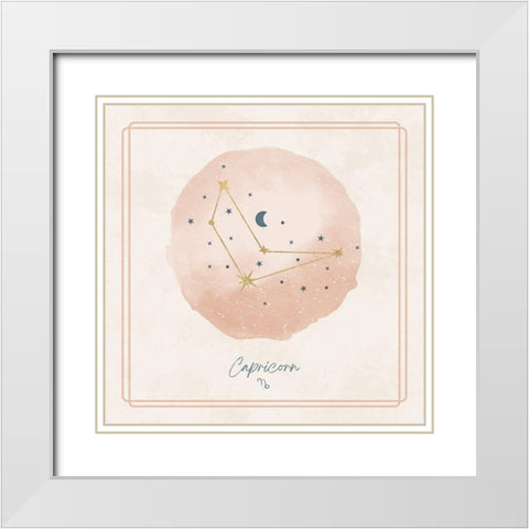 Capricorn White Modern Wood Framed Art Print with Double Matting by Blue, Nina