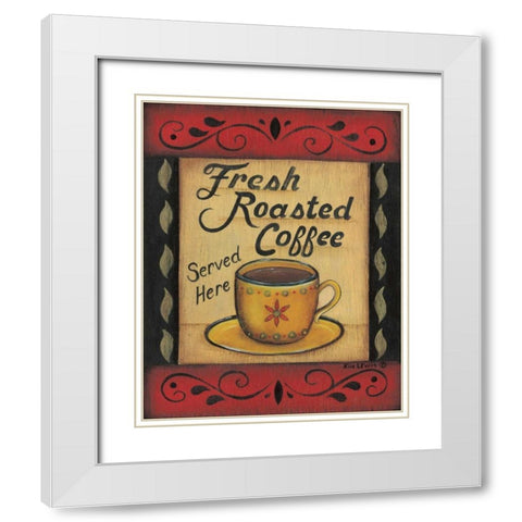 Fresh Roasted Coffee White Modern Wood Framed Art Print with Double Matting by Lewis, Kim