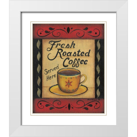 Fresh Roasted Coffee White Modern Wood Framed Art Print with Double Matting by Lewis, Kim