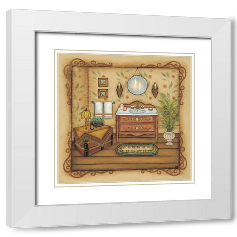 Vintage Sink White Modern Wood Framed Art Print with Double Matting by Lewis, Kim
