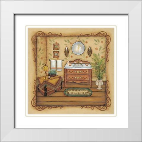 Vintage Sink White Modern Wood Framed Art Print with Double Matting by Lewis, Kim