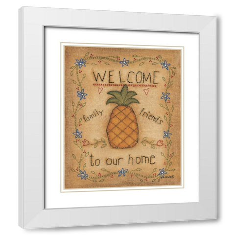 Pineapple White Modern Wood Framed Art Print with Double Matting by Lewis, Kim
