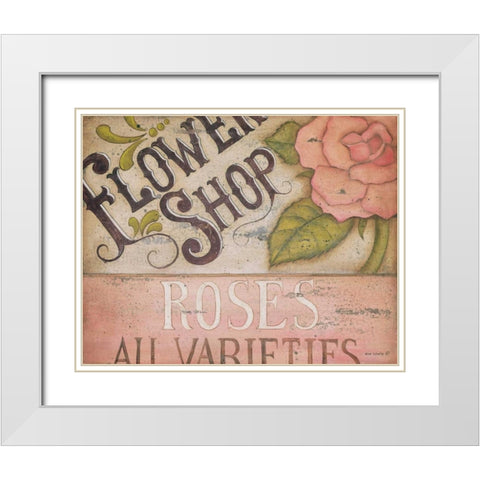 Flower Shop Roses White Modern Wood Framed Art Print with Double Matting by Lewis, Kim