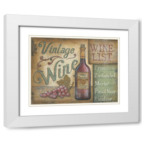 Wine List White Modern Wood Framed Art Print with Double Matting by Lewis, Kim