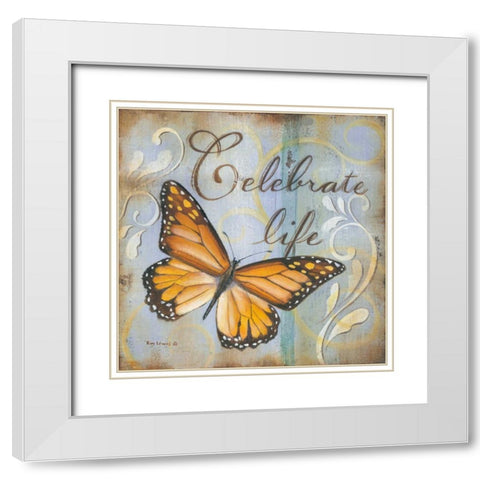 Celebrate White Modern Wood Framed Art Print with Double Matting by Lewis, Kim