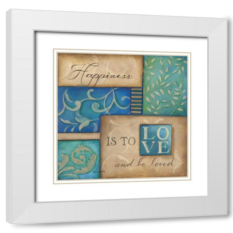 Happiness White Modern Wood Framed Art Print with Double Matting by Lewis, Kim
