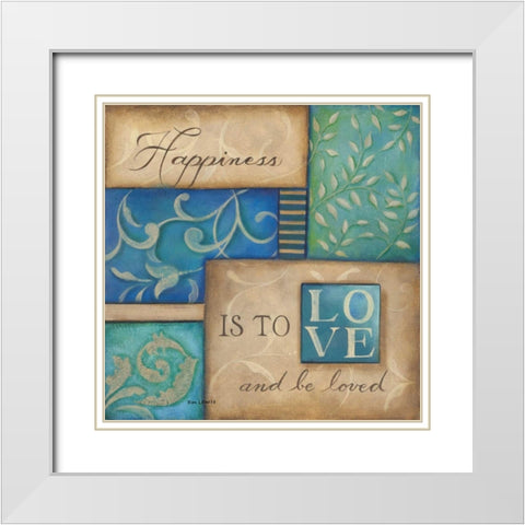 Happiness White Modern Wood Framed Art Print with Double Matting by Lewis, Kim
