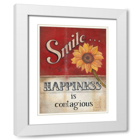 Smile White Modern Wood Framed Art Print with Double Matting by Lewis, Kim
