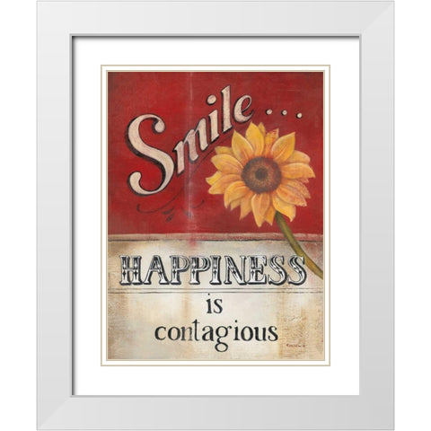 Smile White Modern Wood Framed Art Print with Double Matting by Lewis, Kim