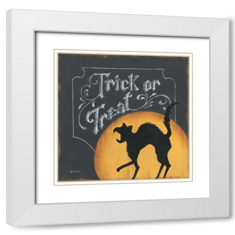 Trick or Treat White Modern Wood Framed Art Print with Double Matting by Lewis, Kim