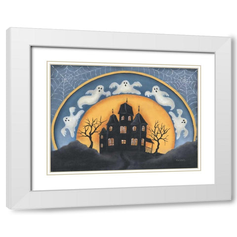 Haunted House White Modern Wood Framed Art Print with Double Matting by Lewis, Kim
