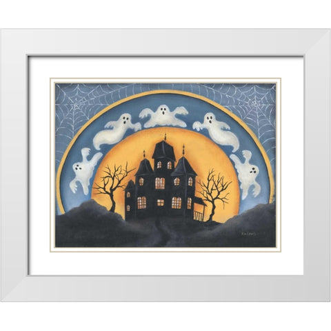 Haunted House White Modern Wood Framed Art Print with Double Matting by Lewis, Kim