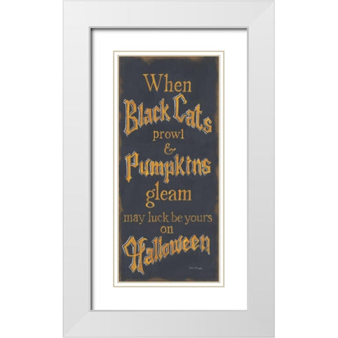 Black Cats White Modern Wood Framed Art Print with Double Matting by Lewis, Kim