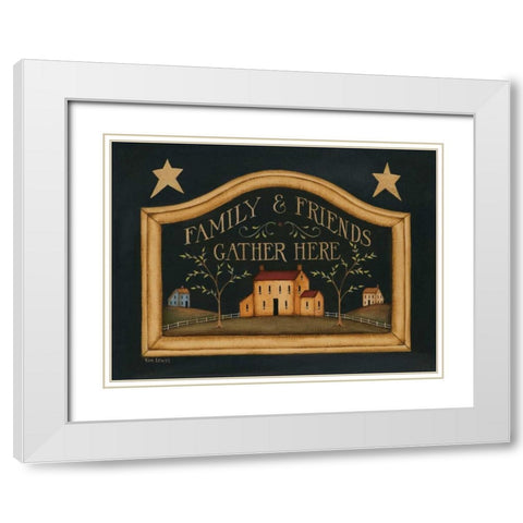 Family and Friends White Modern Wood Framed Art Print with Double Matting by Lewis, Kim