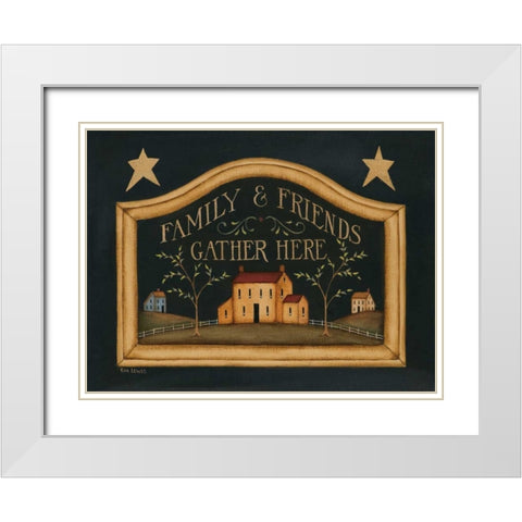 Family and Friends White Modern Wood Framed Art Print with Double Matting by Lewis, Kim