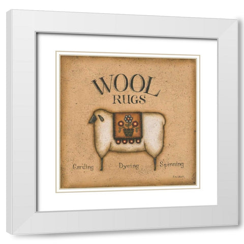 Wool Rugs White Modern Wood Framed Art Print with Double Matting by Lewis, Kim
