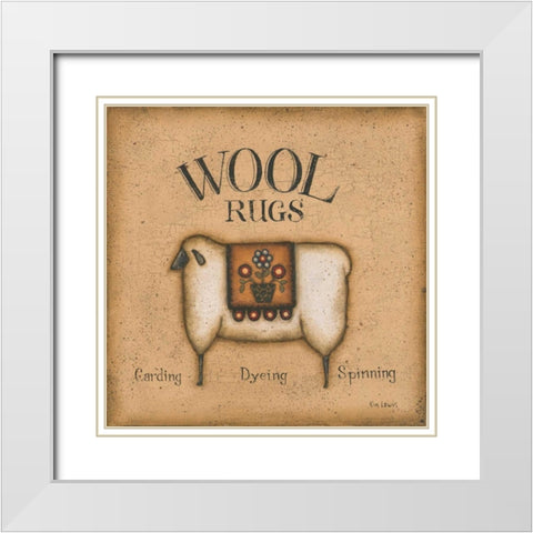 Wool Rugs White Modern Wood Framed Art Print with Double Matting by Lewis, Kim