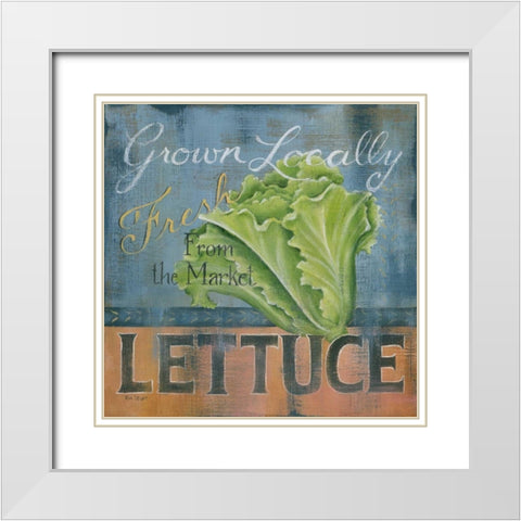 Lettuce White Modern Wood Framed Art Print with Double Matting by Lewis, Kim