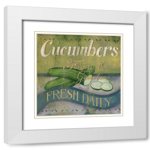 Cucumber White Modern Wood Framed Art Print with Double Matting by Lewis, Kim