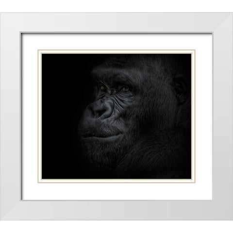 Great Ape White Modern Wood Framed Art Print with Double Matting by Parker, Kelley