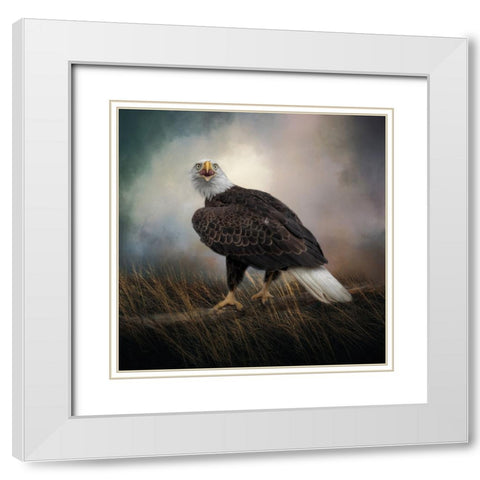 Warning Cry White Modern Wood Framed Art Print with Double Matting by Parker, Kelley